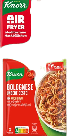 Knorr Fix Bolognese Unsere Beste! oder Fix Air Fryer mediterrane Hackbällchen